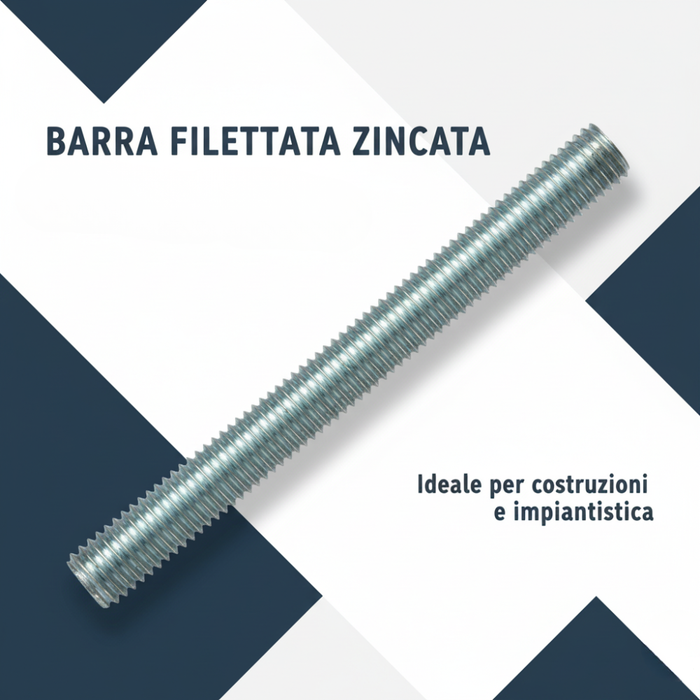 Barra filettata in acciaio 1 metro din 976-1 per applicazioni industriali *** misura 12 x 1,75 mm, confezione 1