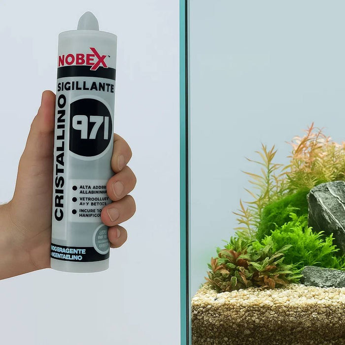 Sigillante adesivo trasparente nobex nb6671 per vetro e acquari