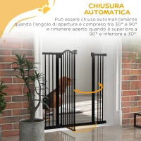 Cancelletto per Cani Estensibile con 4 Viti Regolabili, in Metallo e Plastica, 74-100x94 cm, Nero