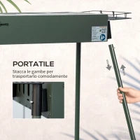 Barbecue a Carbonella con 2 Griglie e Cestini Laterali, 94x39x70cm, Verde Scuro