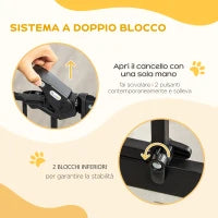 Cancellino per Cani con Fissaggio a Pressione, Estensibile da 74-80cm con Chiusura Automatica, Nero