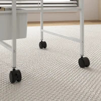 Carrello Multiuso con 3 Cestini Estraibili e Ruote per Cucina e Ufficio in Acciaio e PP, Bianco