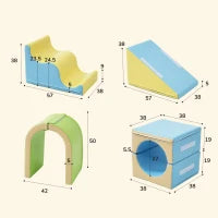Blocchi di costruzioni in schiuma 6-in-1, Gioco creativo, Materiale PU resistente，Giallo