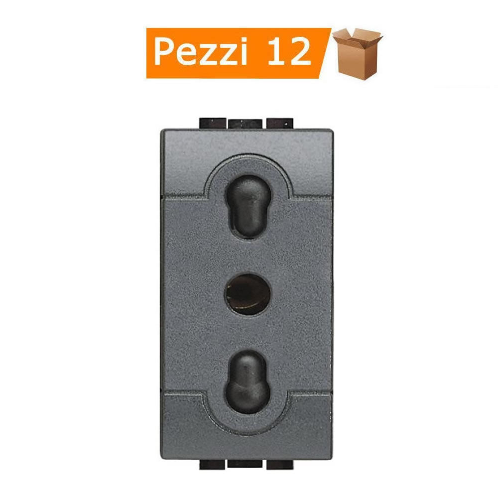 Multipack 12 prese living international bipasso bivalente l4180 2p+t 10/16a 250 volt