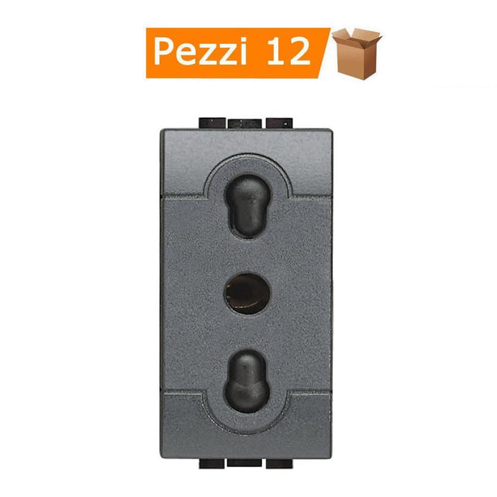 Multipack 12 prese living international bipasso bivalente l4180 2p+t 10/16a 250 volt