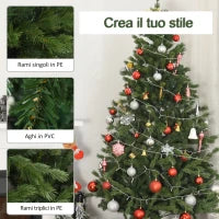 Albero di Natale Artificiale Gigante 210cm Realistico, Decorazione di Natale con 934 Rami, Base Pieghevole e Rimovibile