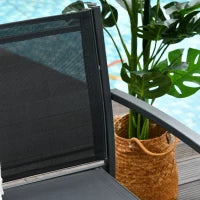 Salotto da Esterno, Set 4 Pezzi con 1 Tavolino, 2 Sedie da Giardino e 1 Panca in Metallo, Nero