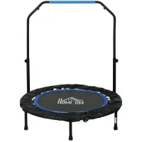 Mini Trampolino Fitness Ø102 cm Pieghevole con Manubrio Regolabile in Altezza, Blu