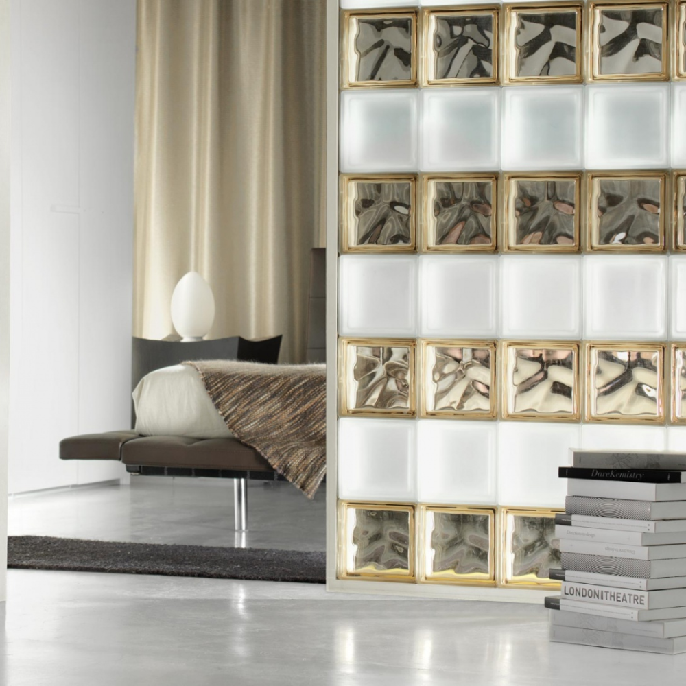 Vetromattone effetto ondulato diffusione luce modello pure 190 x 190 x 80 mm *** colore- avana, confezione 1