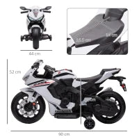 Moto Elettrica per Bambini con Licenza HONDA, Batteria 6V Ricaricabile, Velocità 3km/h, Bianco