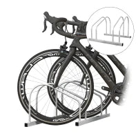 Rastrelliera per 2 Biciclette in Acciaio con Posizione Regolabile, 50x34x27.5 cm, Argento