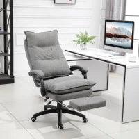 Sedia da Ufficio Imbottita con 6 Punti Massaggianti, Altezza Regolabile e Rotelle, 70x62x120-130 cm, Grigio