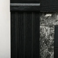 Camino Elettrico da Incasso a Terra con Timer, Fiamma e Temperatura Regolabile, 80x21.6x67.8 cm, Nero