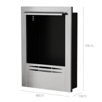 Camino a Bioetanolo da Incasso in Acciaio, Capacità 0.9L e Durata 3.3 Ore, 48x18x59 cm, Argento