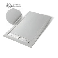 Piatto doccia mineral marmo resina antiscivolo h 4 cm *** misure l140 x p80 x h4 cm, tinta bianco, confezione 1