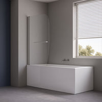 Parete sopra vasca anta singola vetro temperato 140x90cm orientabile 180 gradi *** tipo di cristallo trasparente, con...