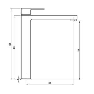 Ogomondo miscelatore rubinetto lavabo appoggio purple bocca alta nero black *** confezione 1