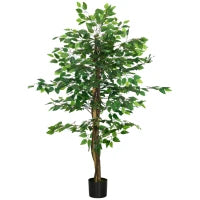 Pianta Artificiale di Ficus Alta 150cm per Interno ed Esterno con Vaso Incluso