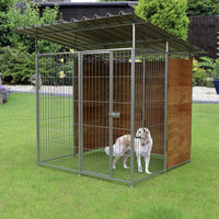 Box per cani da esterno coperto e retro in legno zincatura elettrolitica da 200x200xh180 cm