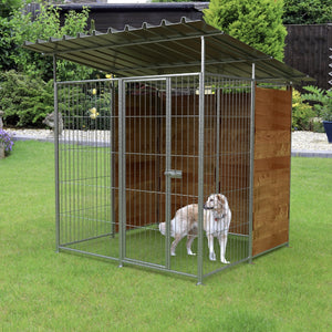 Box per cani da esterno coperto e retro in legno zincatura elettrolitica da 200x200xh180 cm