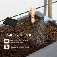 Fioriera Rialzata con Ripiano Inferiore e 2 Fori di Drenaggio, in Legno di Abete, 100x30x70.5 cm, Grigio