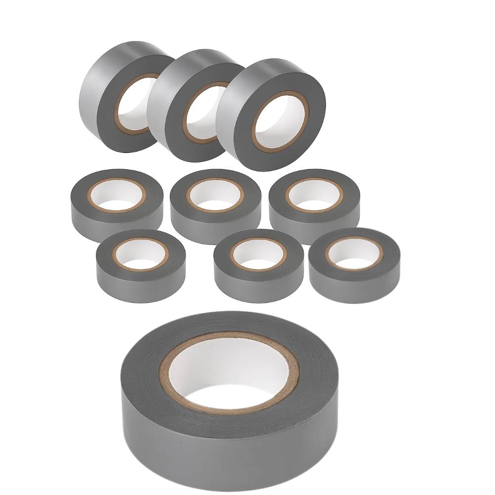 Kit nastro isolante in pvc autoestinguente multicolore per impianti sicuri *** colore grigio, dimensioni 19 mm x 25 m...