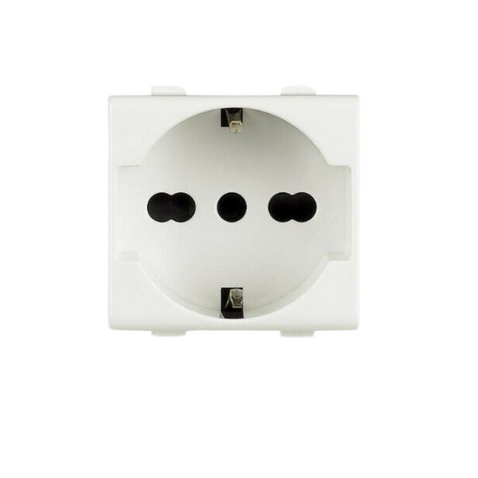 Biesse kit presa bipasso schuko 2p+t 10/16a compatibile con serie bticino matix *** numero pezzi 3, confezione 1