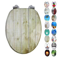 Sedile copri wc universale frizionato fantasia mdf chiusura rallentata *** fantasia wood, confezione 1