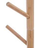 Panca con Appendiabiti da Ingresso, Attaccapanni da Terra in Bambù, Panca da Ingresso Bianca, Design, anche per Camera da Letto, 80x30x180cm, Bianco Legno