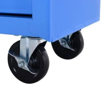 Carrello da Officina a 5 Cassetti con Ruote in Metallo Blu, 67.5x 33 x 77cm