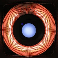 Lampada Riscaldante per Esterni con Luce LED, Potenza 1000/2000W e Telecomando, 43x43x25cm, Nero