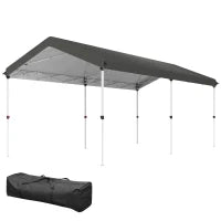 Gazebo Pieghevole Pop Up 6x3 m, UPF50+ con Altezza Regolabile e Borsa di Trasporto, Grigio Scuro