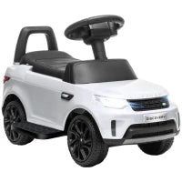 Macchina per Bambini con Licenza Land Rover 6V, Funzionamento Elettrico e a Spinta, Velocità 3km/h, Bianco