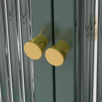 Armadio a Muro a 3 Ante in Vetro con Design Curvo, Spazio di Archiviazione Versatile，per Soggiorno e Bagno, 90×20×70 cm,  Verde scuro