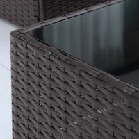 Salotto da Giardino in Rattan da 7 Pezzi con Tavolino e Divano Modulabile con Cuscini, Crema