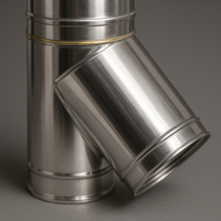 Raccordo braga 135° doppia parete metallica spessore 0,5 mm canna fumaria *** misura Ø 150/200 mm, confezione 1