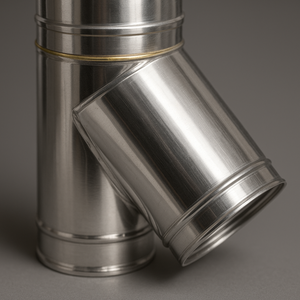 Raccordo braga 135° doppia parete metallica spessore 0,5 mm canna fumaria *** misura Ø 150/200 mm, confezione 1