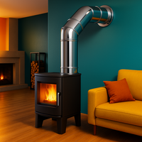 Curva 90° acciaio inox Ø 180/230 mm spessore 0,5 mm canna fumaria doppia parete