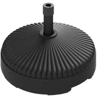 Base per Ombrellone Ø3 m max Riempibile con Acqua o Sabbia, in HDPE Nero, Ø55x30 cm