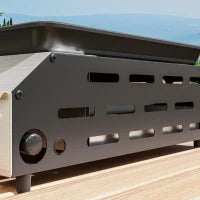 Piastra Barbecue a Gas con 4 Bruciatori da 2.4kw e Piano Antiaderente, 77x44.5x19cm, Argento