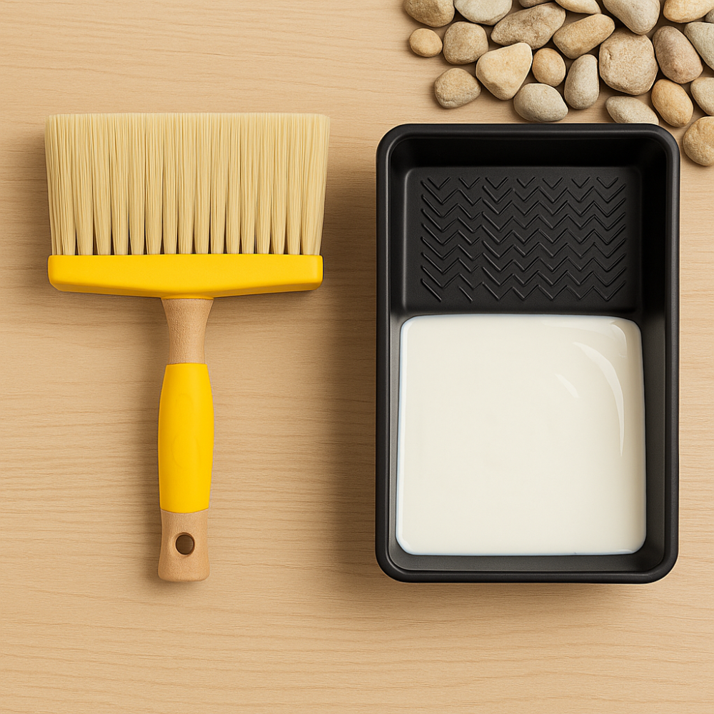 Plafone manico gomma quarzi vernici silossaniche setole in poliestere 50x150 mm