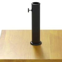 Base per Ombrellone da 25kg in Metallo e Cemento con Ruote ed Effetto Legno, 45x45x36.5cm, Giallo