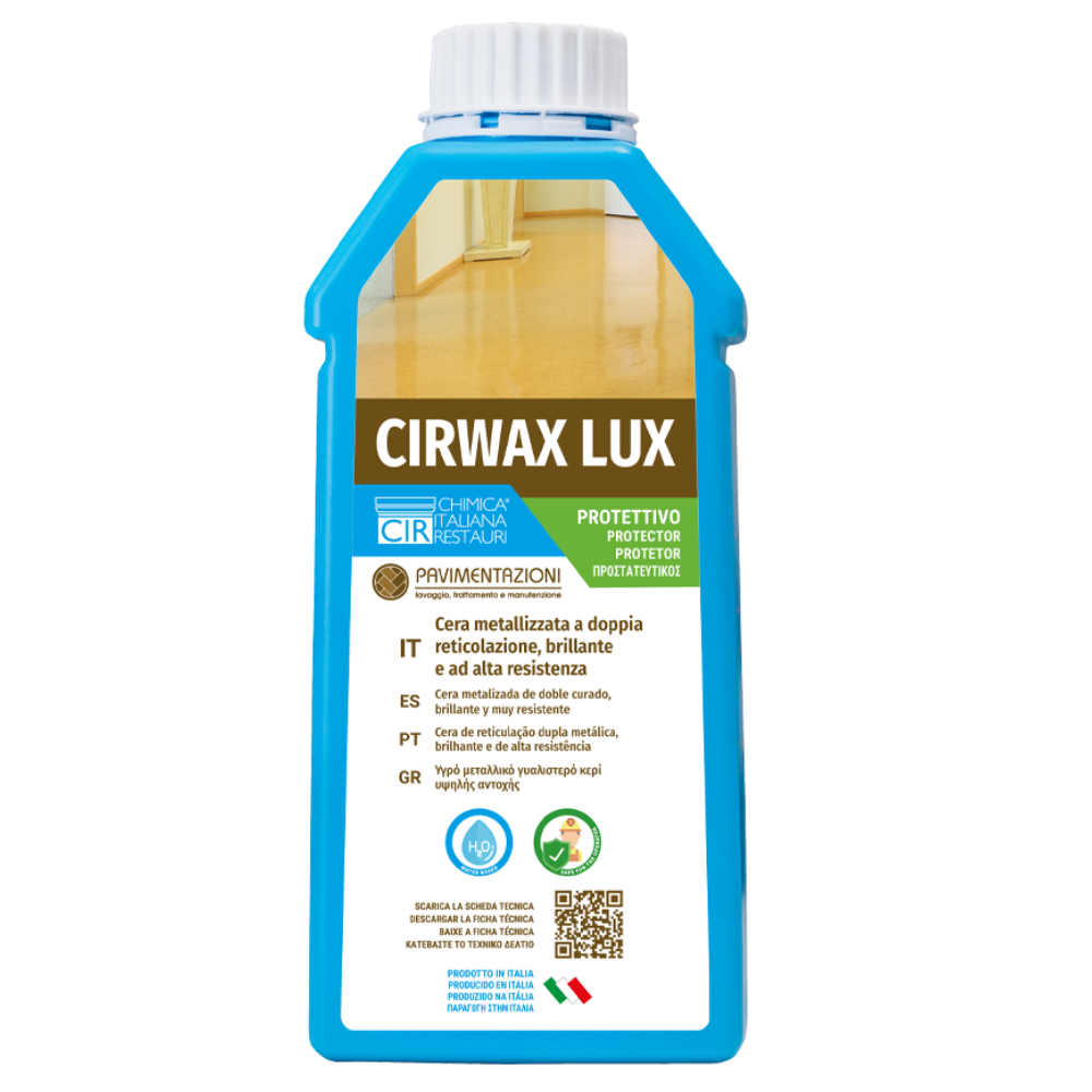 Cera metallizzata per pavimenti ad alta resistenza effetto lucido cirwax lux da 1 lt