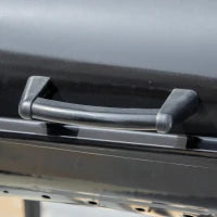 Barbecue a Carbone con Coperchio, Ripiani e Ruote, Completo di Spatola, Pinza e Coltello, Nero