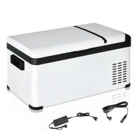 Frigo Portatile Elettrico 20L da 12 Volt con Maniglia e Schermo LCD, 61x32x28.5cm, Bianco