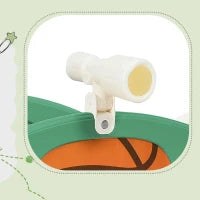 Scivolo combinato per bambini con scivolo lungo, scatola portaoggetti, tunnel, scala a pioli e canestro da basket, facile da montare e comodo da riporre, 152×186×110 cm,Verde Antico