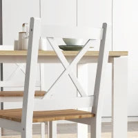 Set 4 Sedie per Cucina e Soggiorno con Schienale a Croce, in Legno di Pino, 41x46.5x86 cm