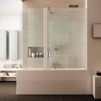 Sopravasca 165 CM Vetro a battente mod. Tirreno versione Destra profilo Bianco