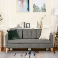 Divano 3 Posti Moderno in Tessuto Grigio con Vano Contenitore e Design Scandinavo, Grigio, 166.5x62x82cm