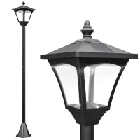 Lampada da Giardino Lampada da Terra LED da Esterno a Energia Solare Impermeabile IP44, 15x15x120 cm, Nero